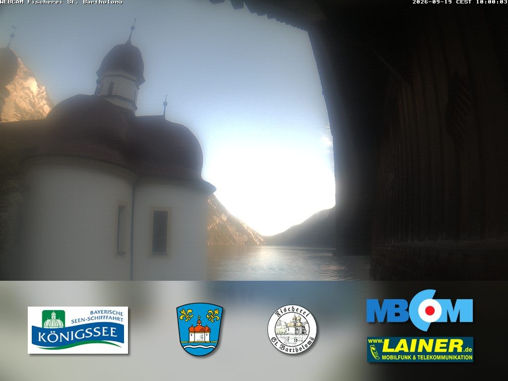 Archived image Webcam Koenigssee: St. Bartholomae