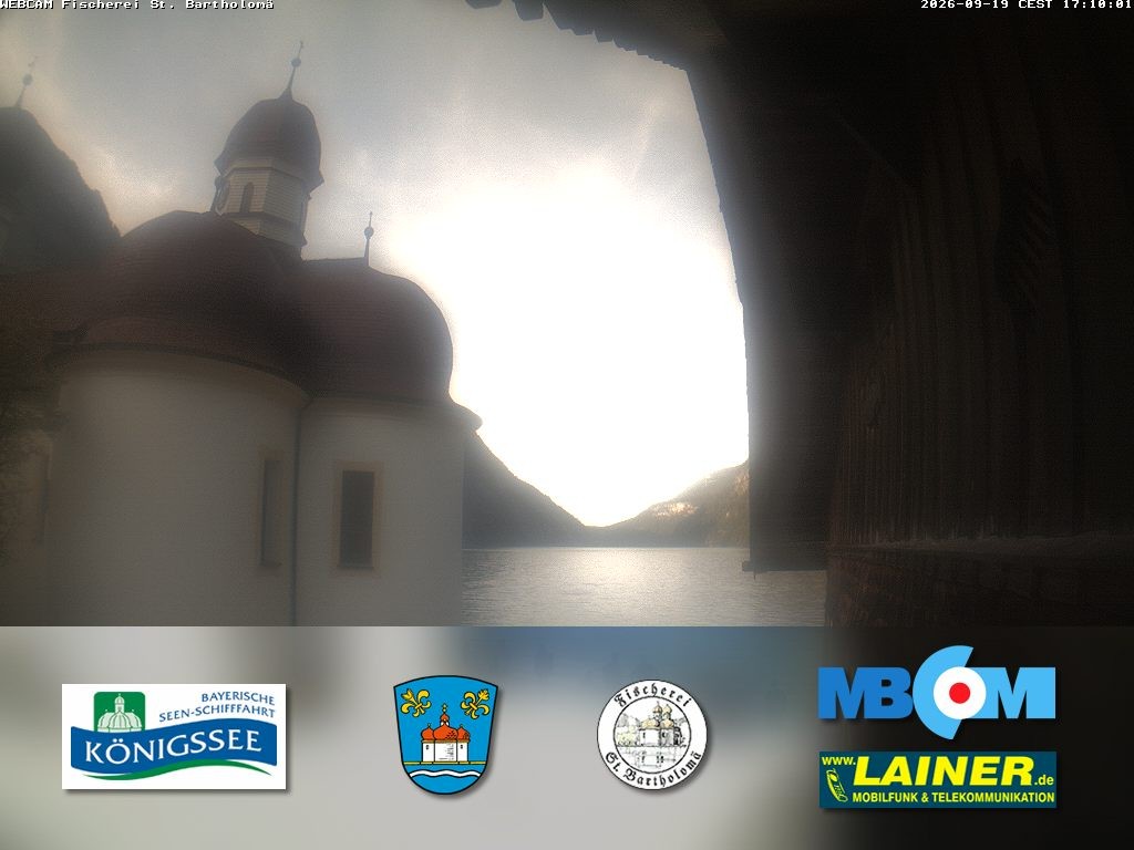 Archived image Webcam Koenigssee: St. Bartholomae