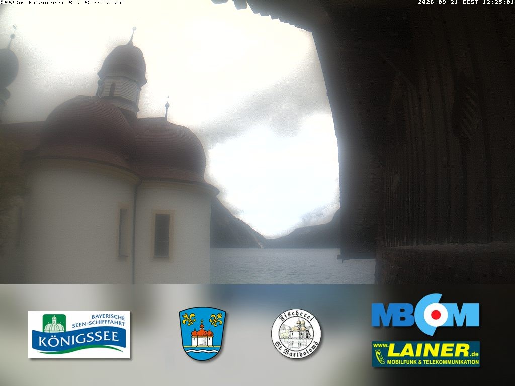 Archived image Webcam Koenigssee: St. Bartholomae