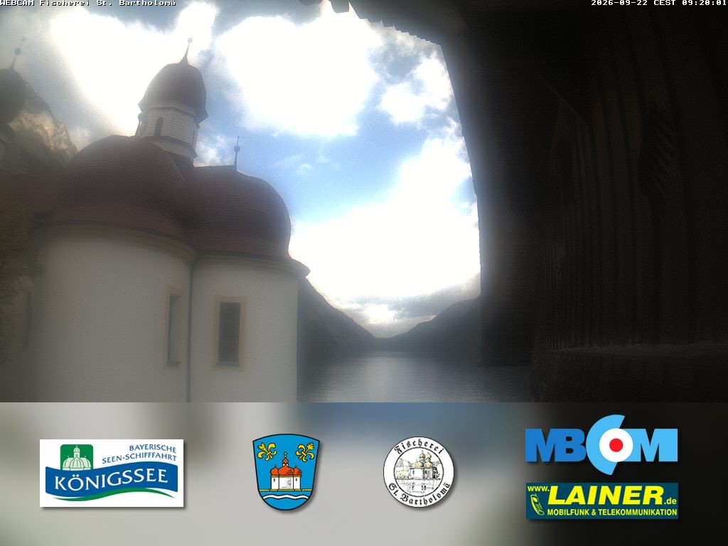 Archived image Webcam Koenigssee: St. Bartholomae