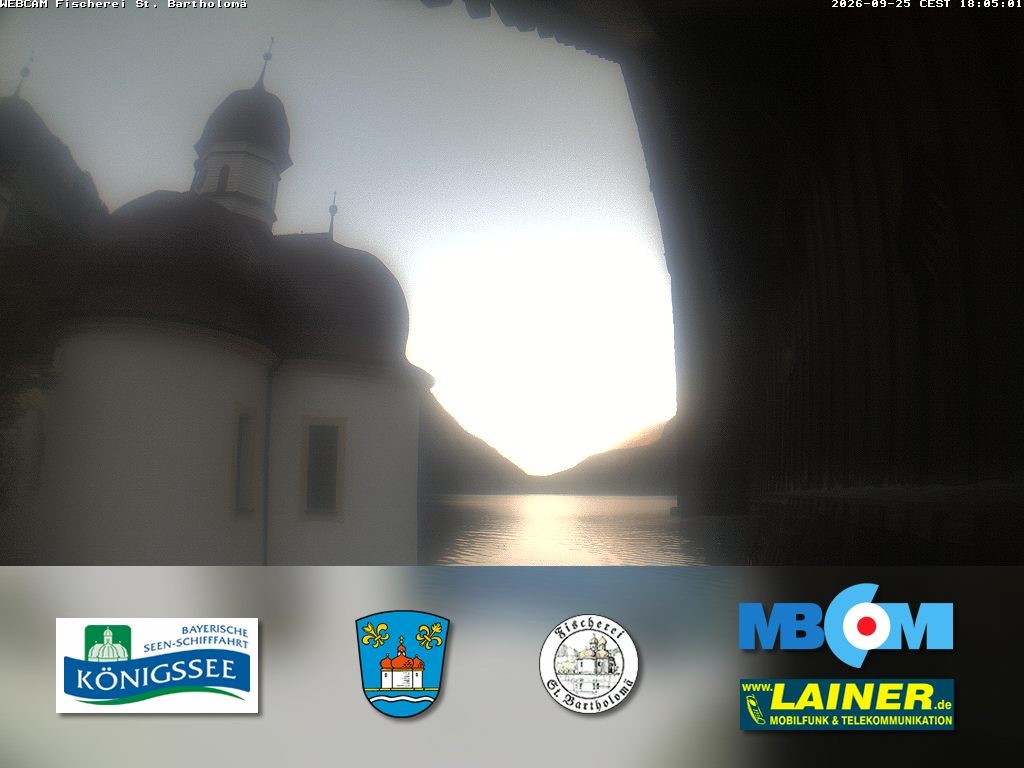 Archived image Webcam Koenigssee: St. Bartholomae