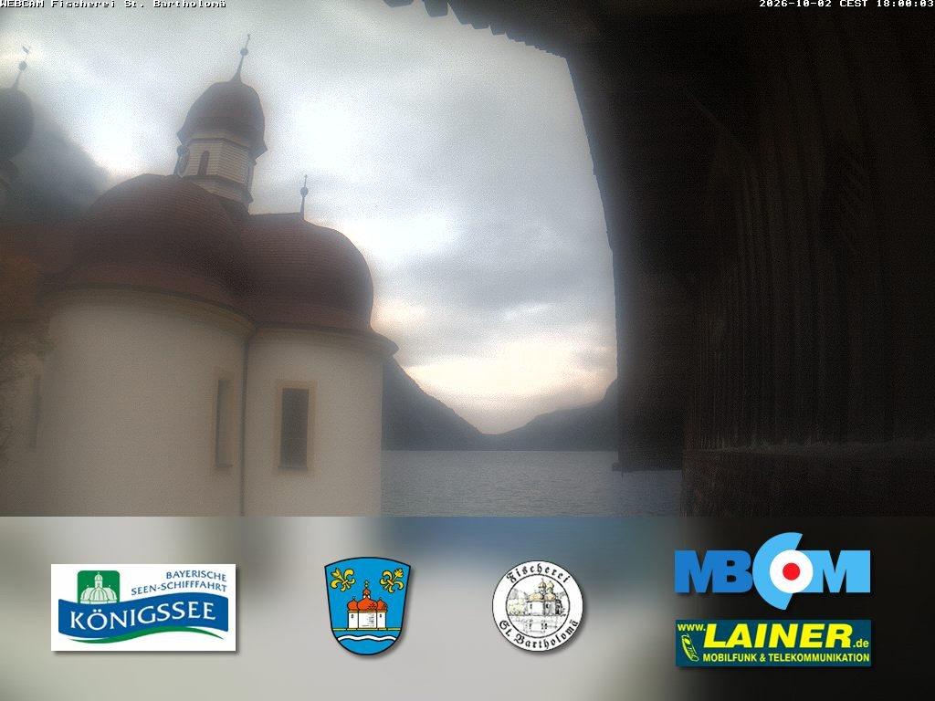 Archived image Webcam Koenigssee: St. Bartholomae