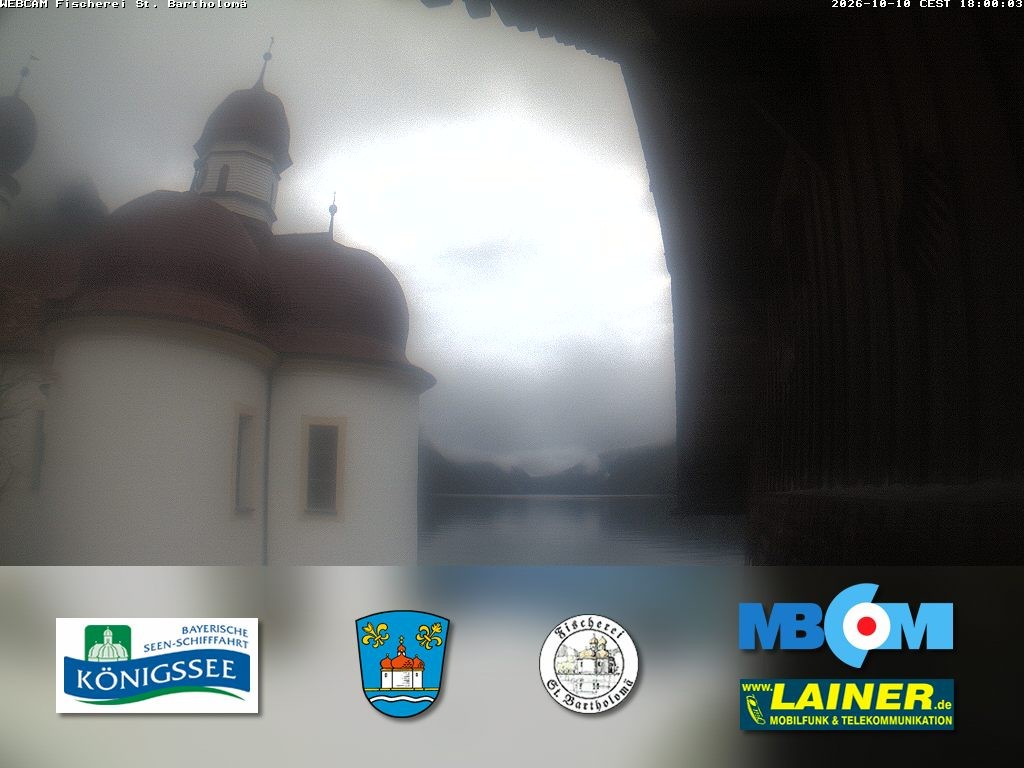 Archived image Webcam Koenigssee: St. Bartholomae