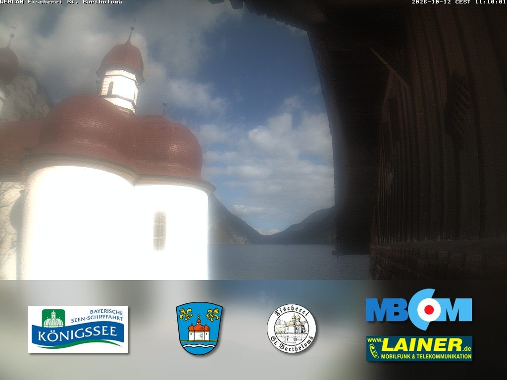 Archived image Webcam Koenigssee: St. Bartholomae