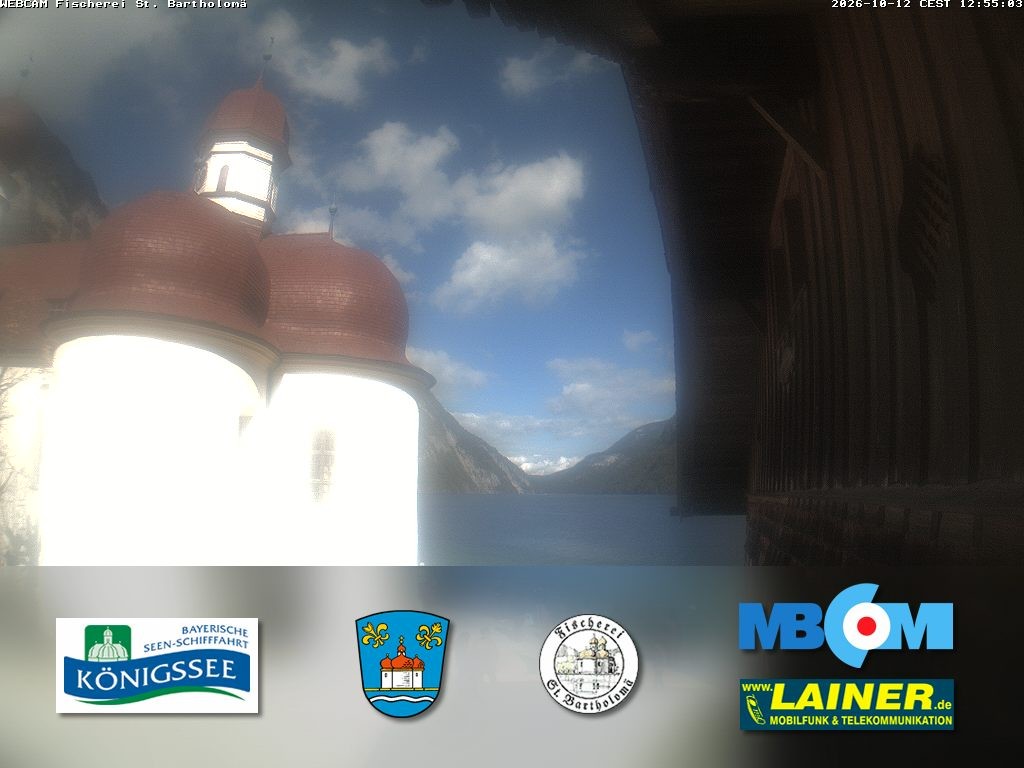 Archived image Webcam Koenigssee: St. Bartholomae