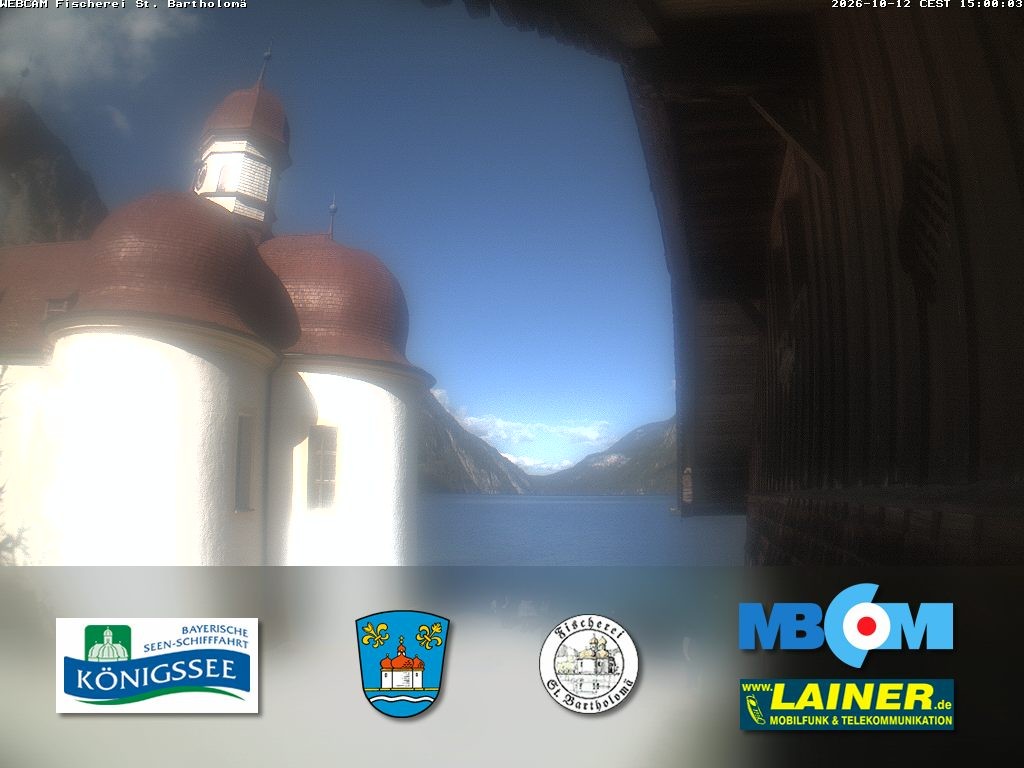 Archived image Webcam Koenigssee: St. Bartholomae