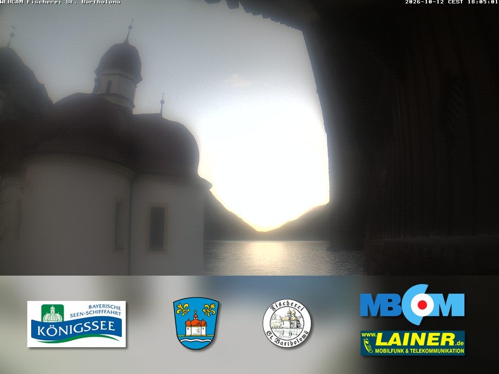 Archived image Webcam Koenigssee: St. Bartholomae