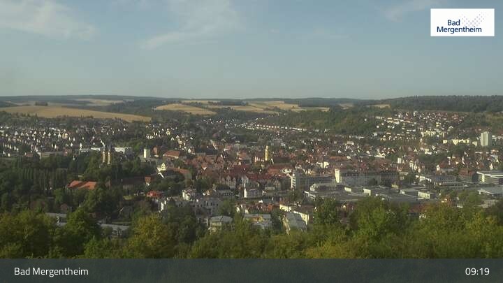 Archived image Webcam View from the Ketterberg to Bad Mergentheim