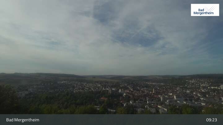 Archived image Webcam View from the Ketterberg to Bad Mergentheim