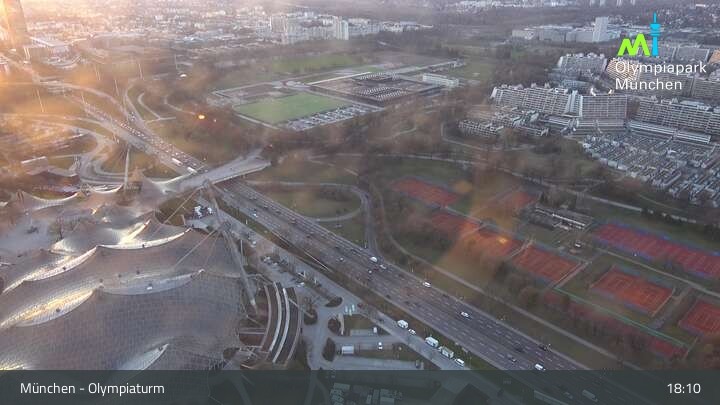 Archiv Foto Webcam München: Blick über den Olympiapark