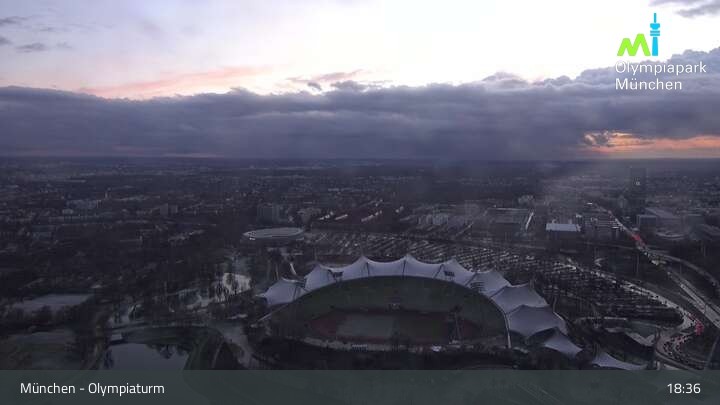 Archiv Foto Webcam München: Blick über den Olympiapark