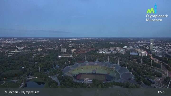 Archiv Foto Webcam München: Blick über den Olympiapark