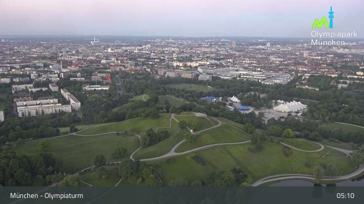 Archiv Foto Webcam München: Blick über den Olympiapark