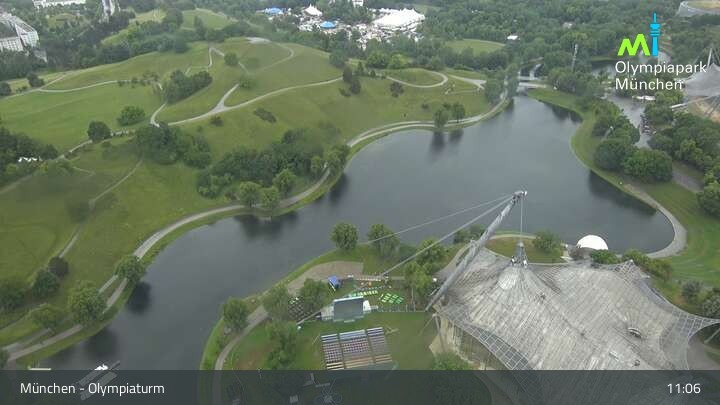 Archiv Foto Webcam München: Blick über den Olympiapark