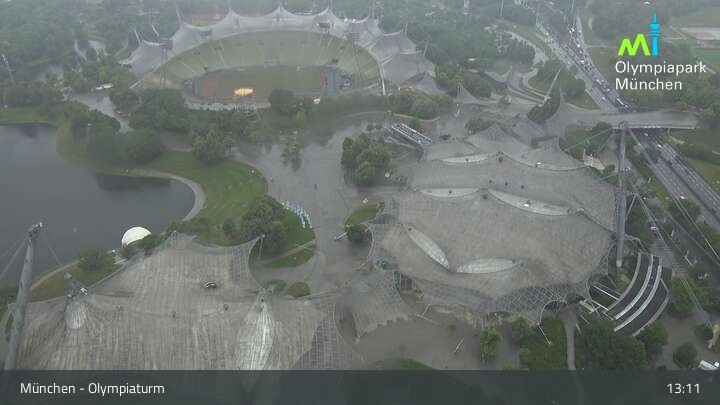 Archiv Foto Webcam München: Blick über den Olympiapark