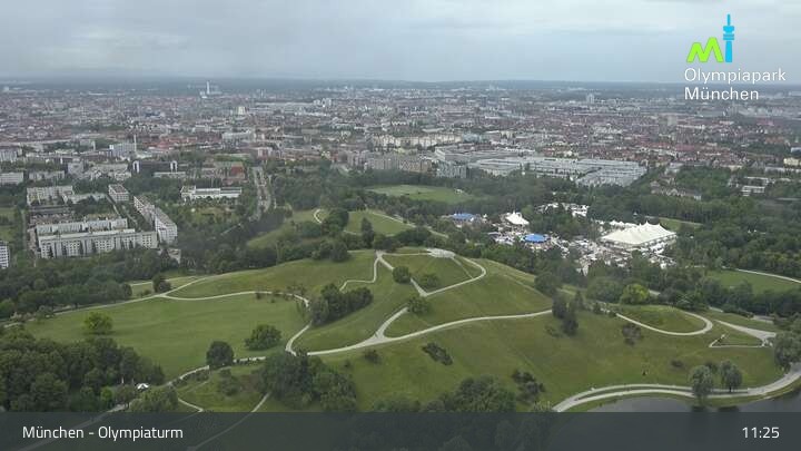 Archiv Foto Webcam München: Blick über den Olympiapark
