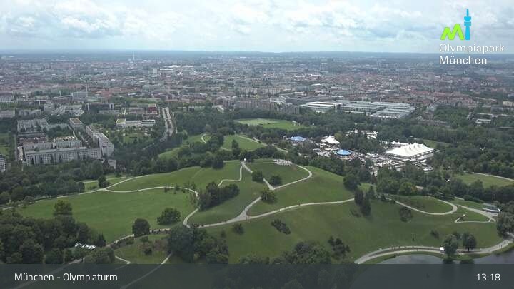 Archiv Foto Webcam München: Blick über den Olympiapark
