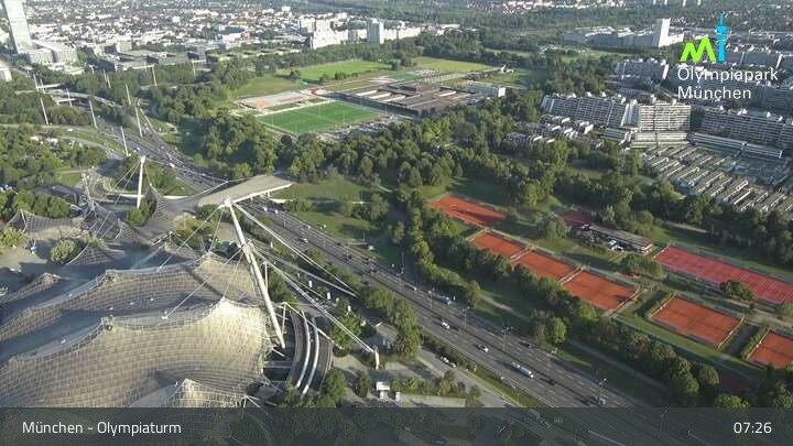 Archiv Foto Webcam München: Blick über den Olympiapark