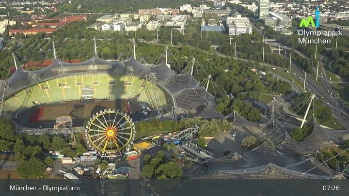 Archiv Foto Webcam München: Blick über den Olympiapark