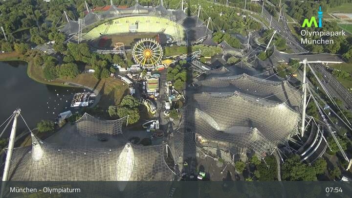 Archiv Foto Webcam München: Blick über den Olympiapark