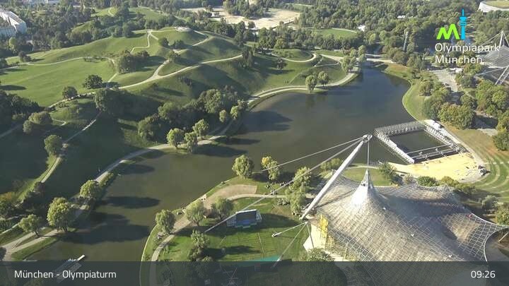 Archiv Foto Webcam München: Blick über den Olympiapark