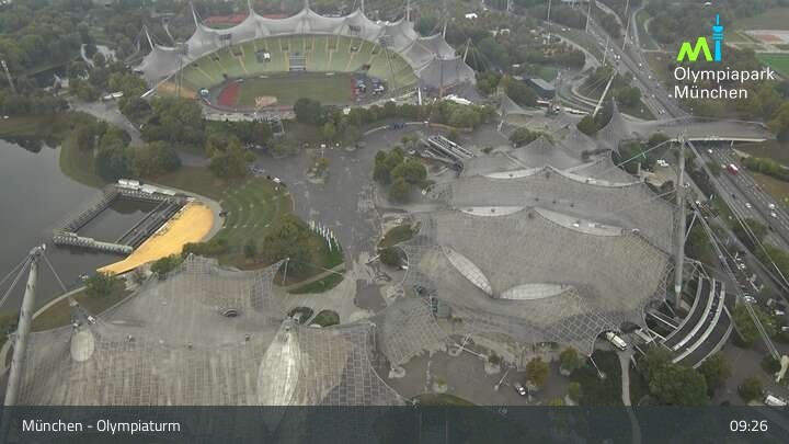 Archiv Foto Webcam München: Blick über den Olympiapark