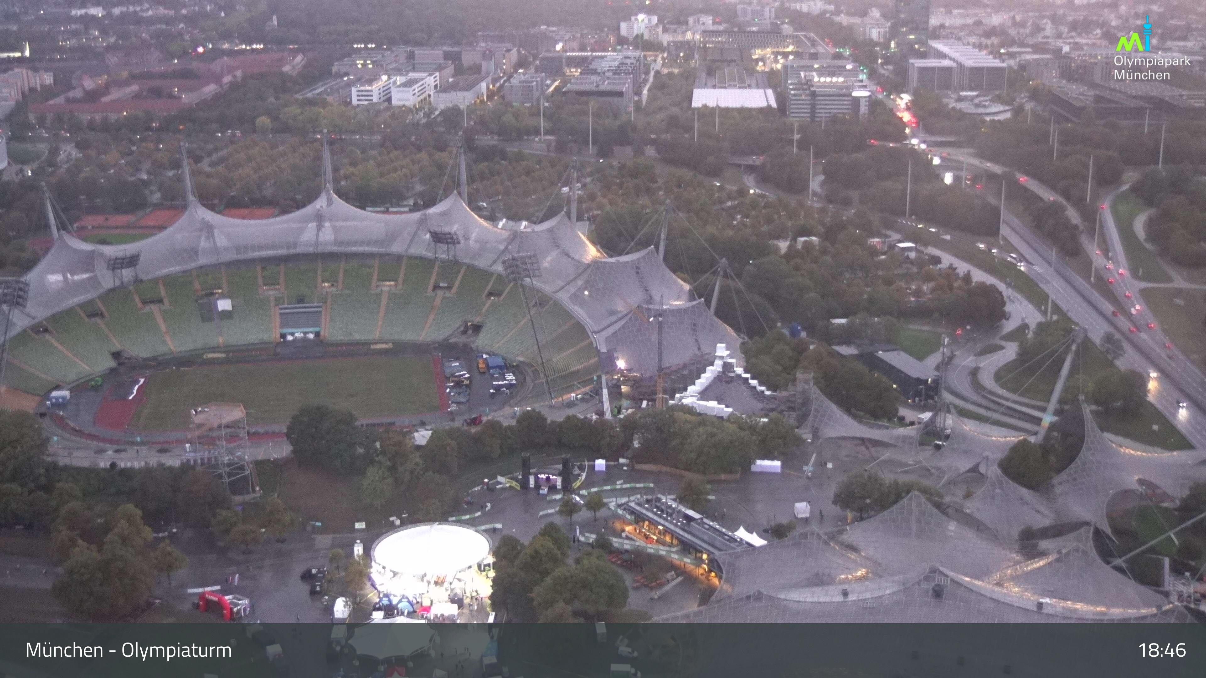 Archiv Foto Webcam München: Blick über den Olympiapark