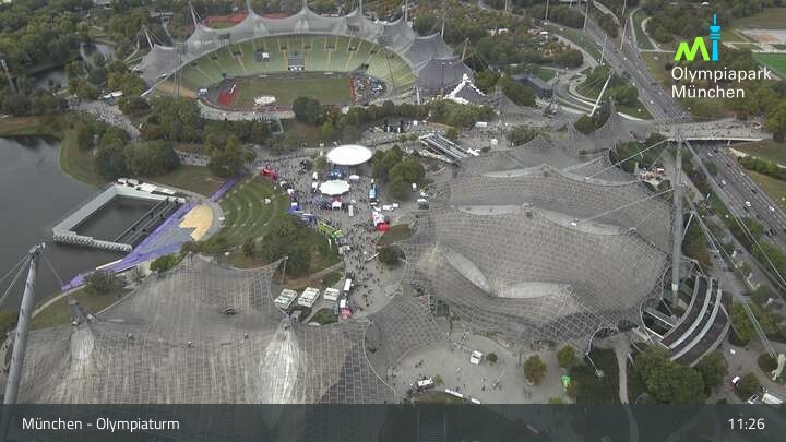 Archiv Foto Webcam München: Blick über den Olympiapark