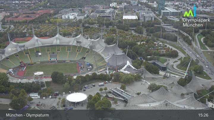 Archiv Foto Webcam München: Blick über den Olympiapark