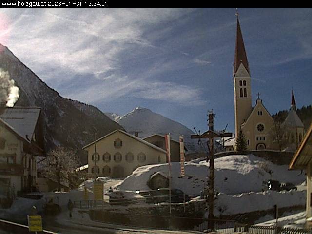 Archiv Foto Webcam Holzgau: Kirche