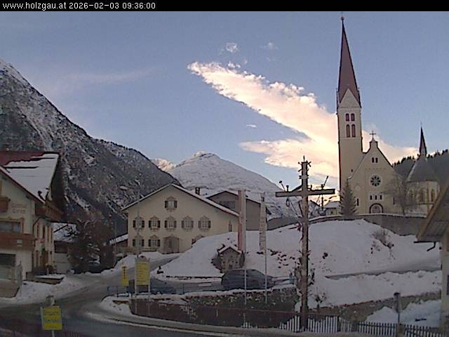 Archiv Foto Webcam Holzgau: Kirche
