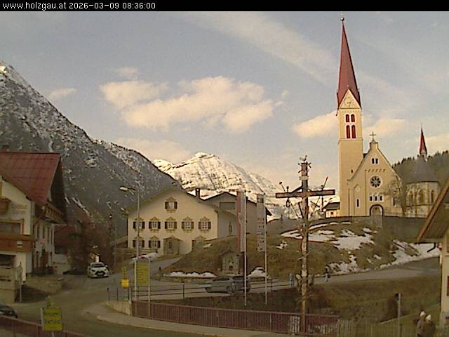 Archiv Foto Webcam Holzgau: Kirche