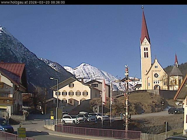 Archiv Foto Webcam Holzgau: Kirche