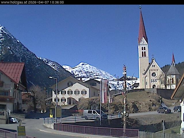 Archiv Foto Webcam Holzgau: Kirche