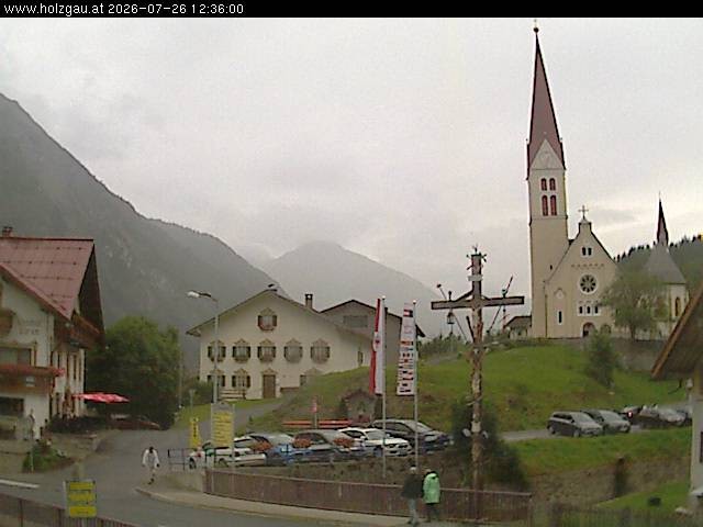 Archiv Foto Webcam Holzgau: Kirche