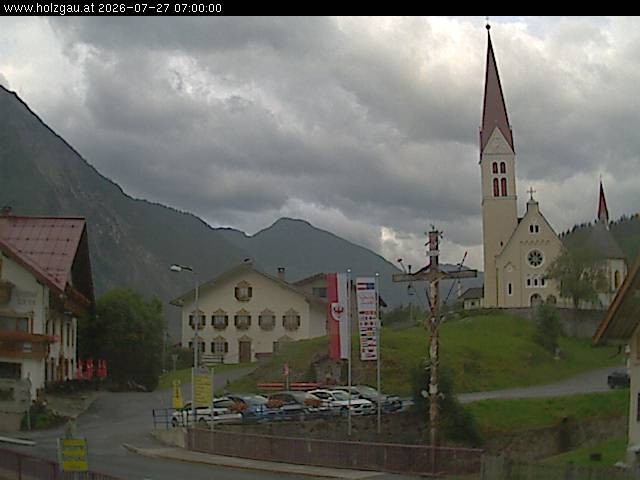 Archiv Foto Webcam Holzgau: Kirche