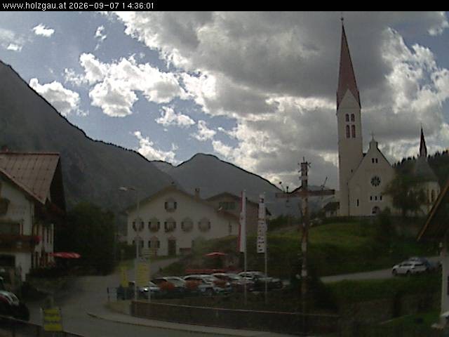 Archiv Foto Webcam Holzgau: Kirche