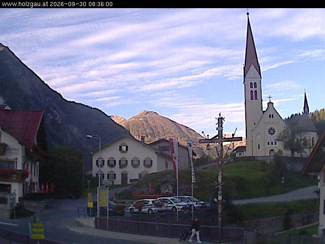 Archiv Foto Webcam Holzgau: Kirche