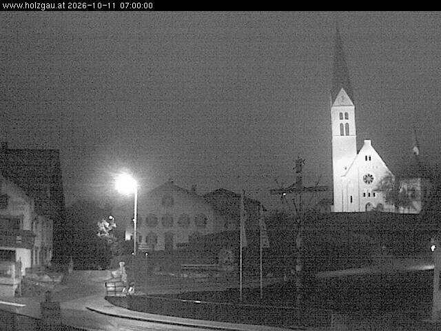 Archived image Webcam Holzgau center: Church