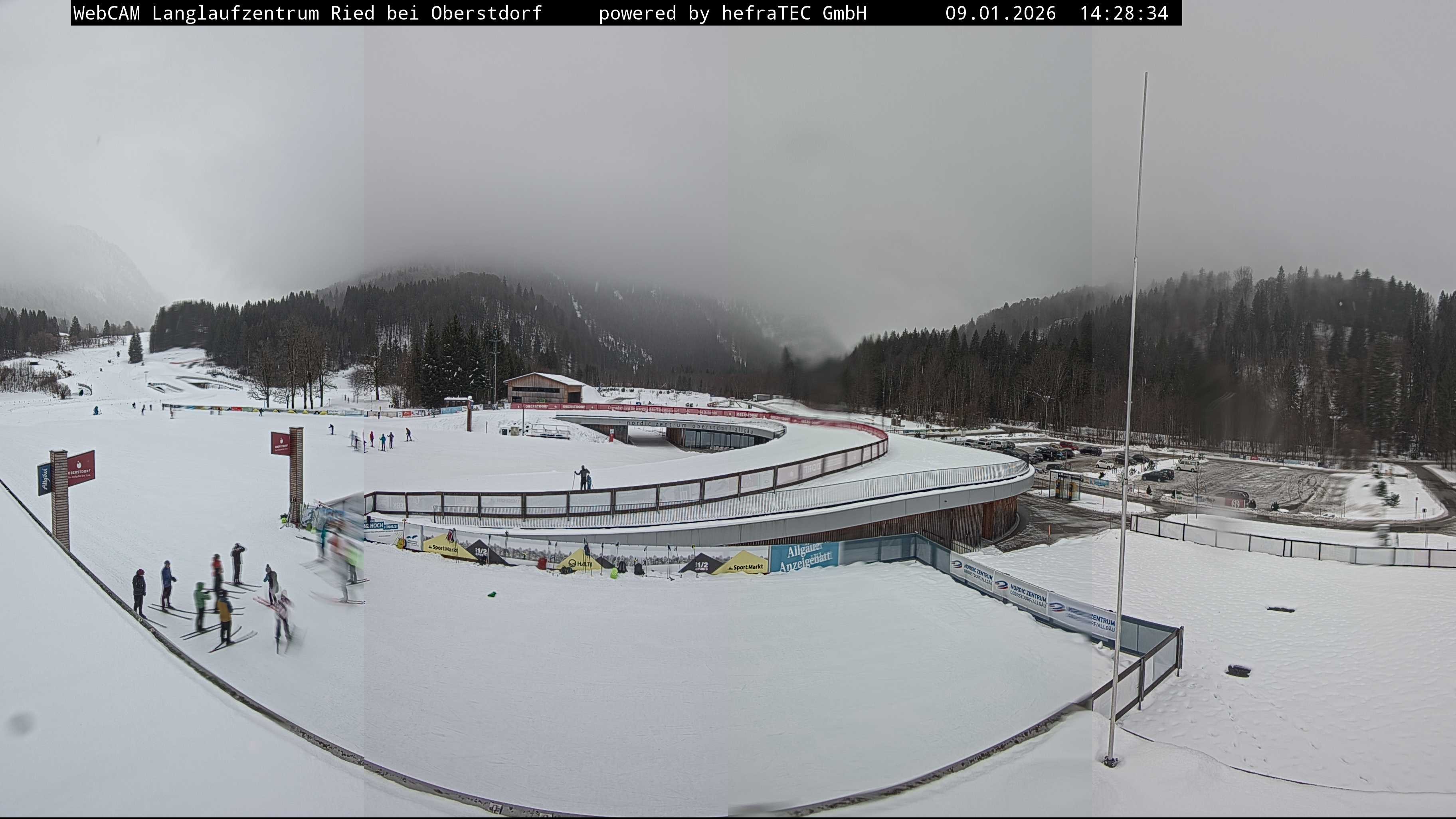 Archiv Foto Webcam Oberstdorf: Blick ins Langlaufstadion