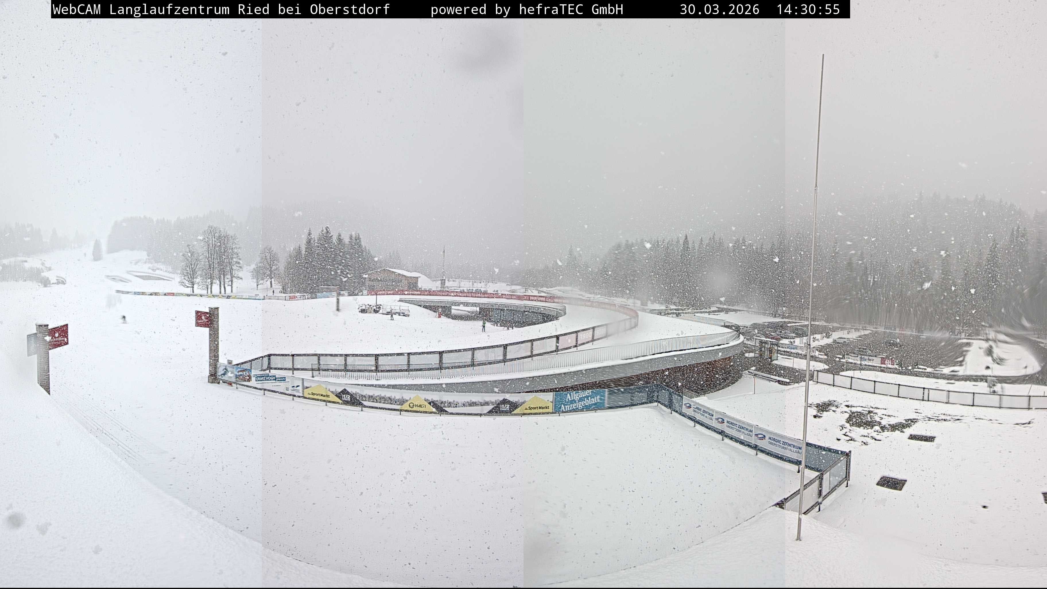 Archiv Foto Webcam Oberstdorf: Blick ins Langlaufstadion