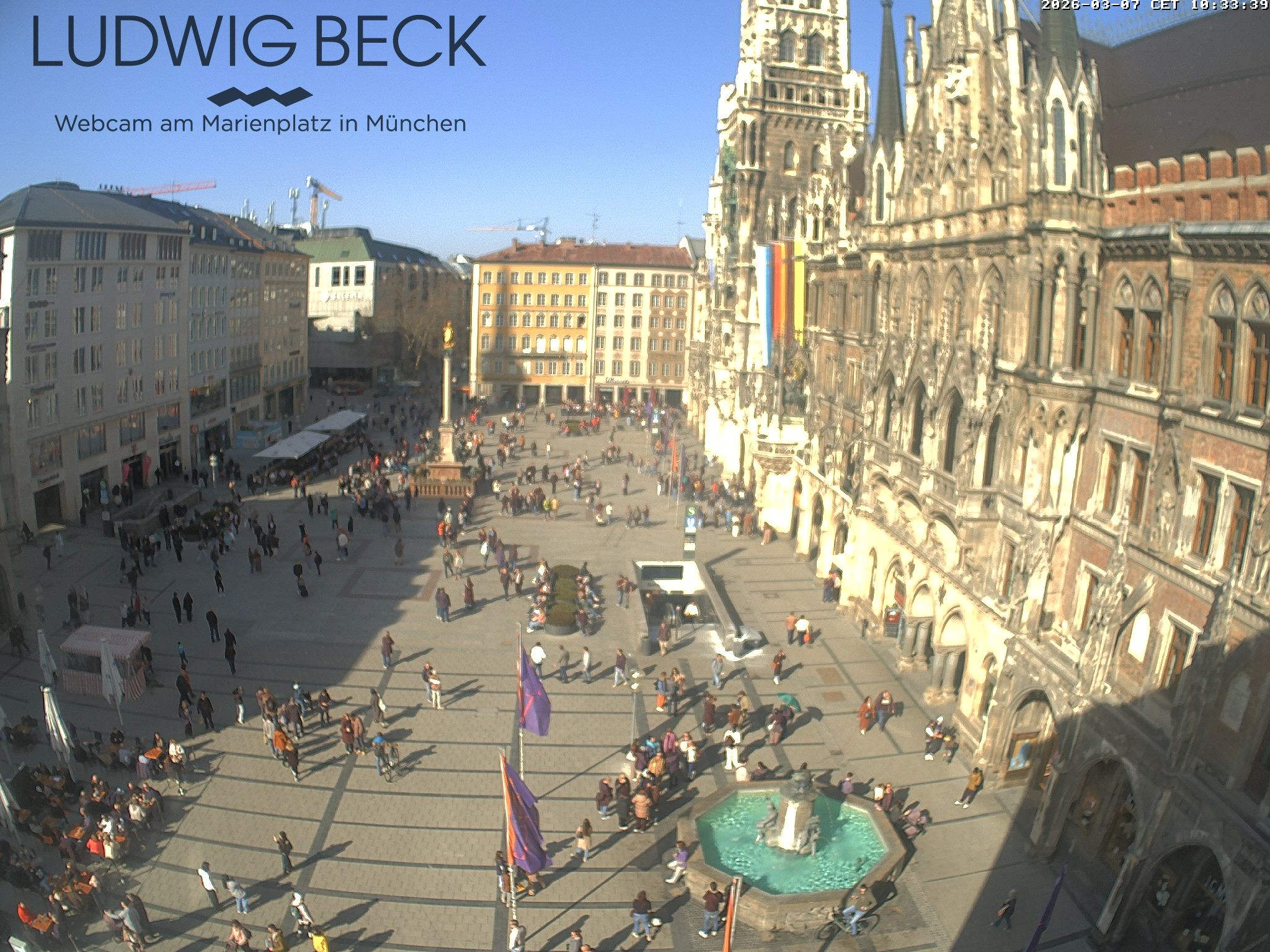 Archived image Webcam at the Marienplatz, Munich