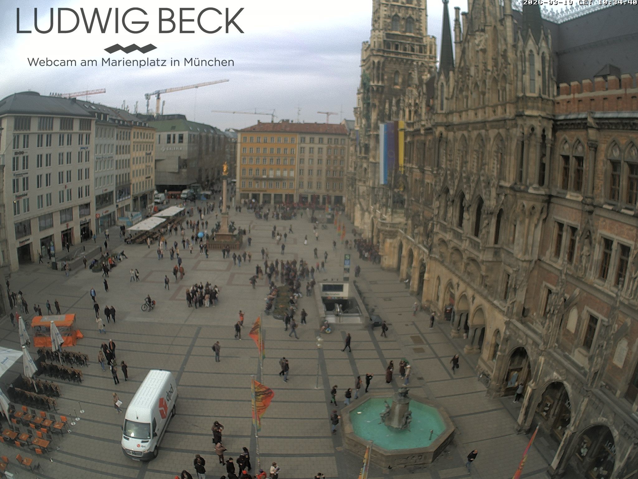 Archiv Foto Webcam am Marienplatz München