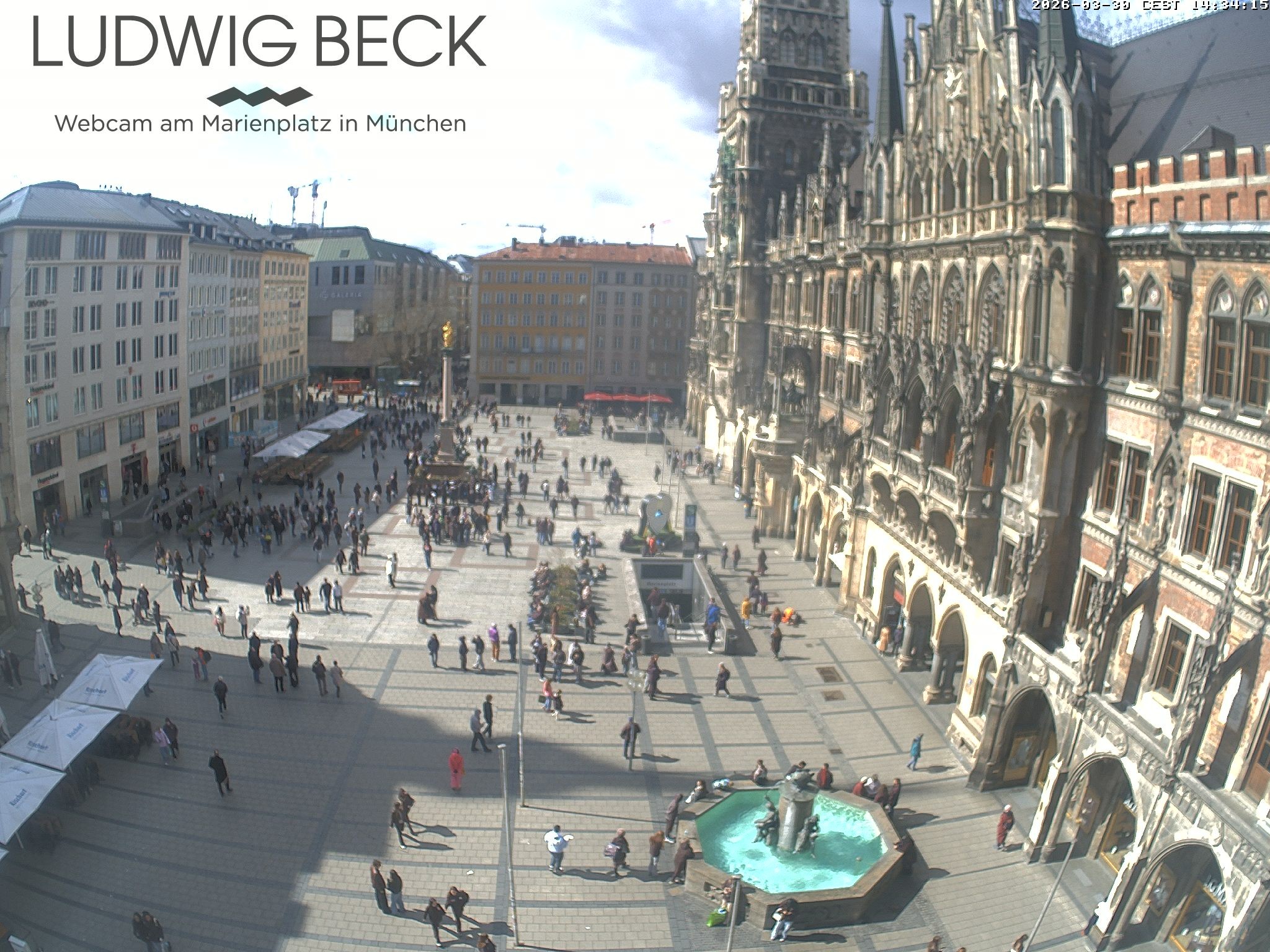 Archived image Webcam at the Marienplatz, Munich