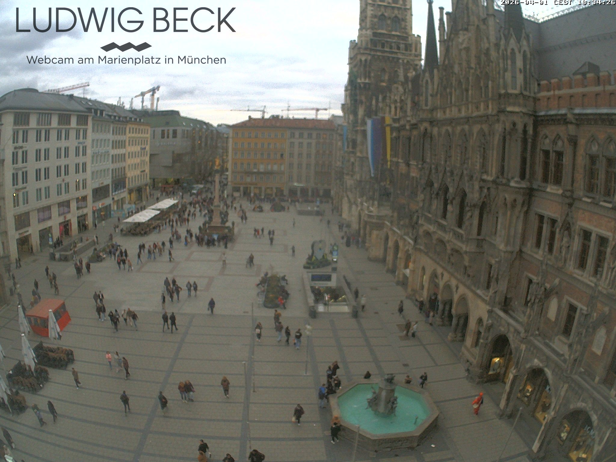 Archived image Webcam at the Marienplatz, Munich