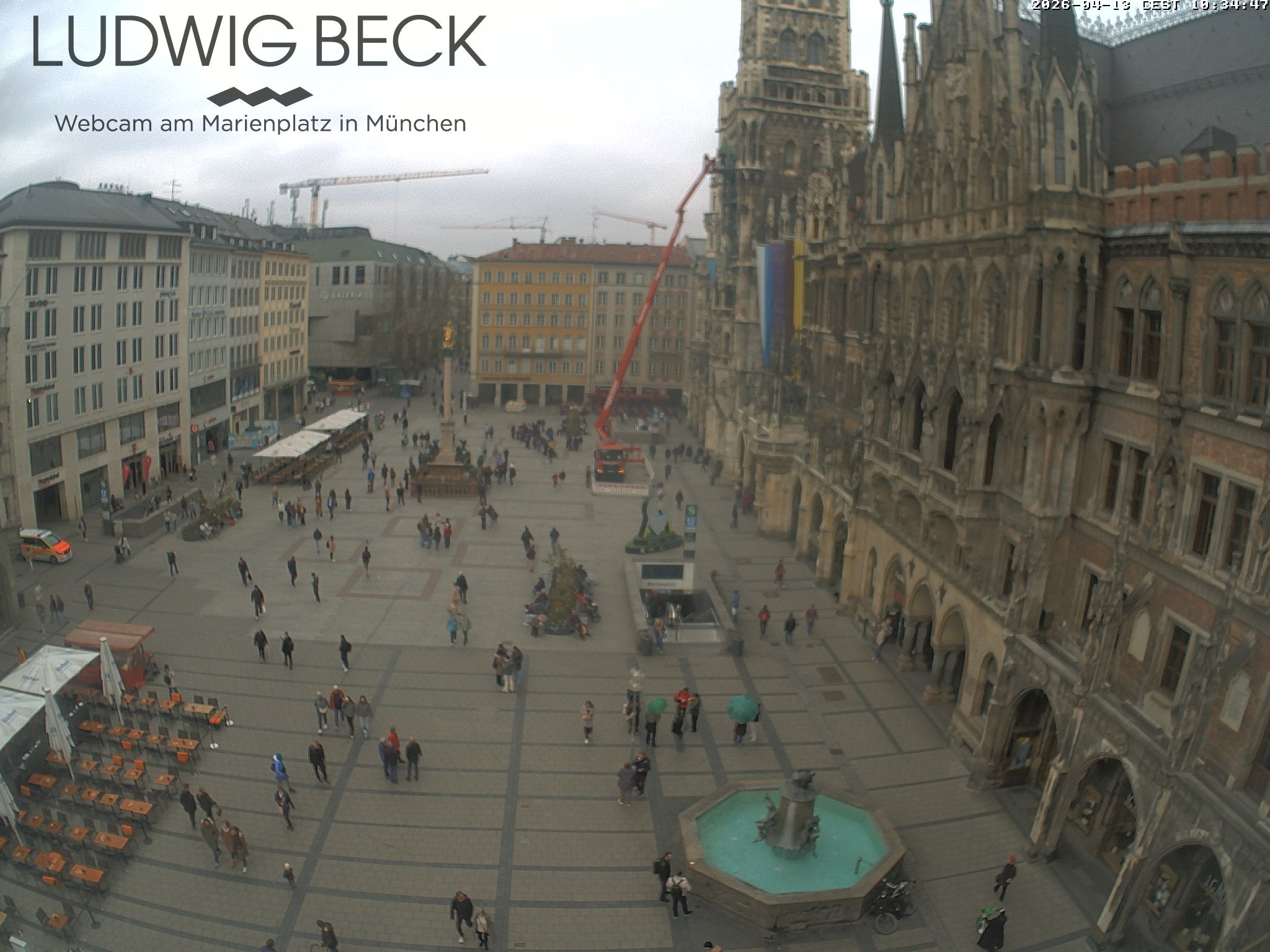 Archived image Webcam at the Marienplatz, Munich