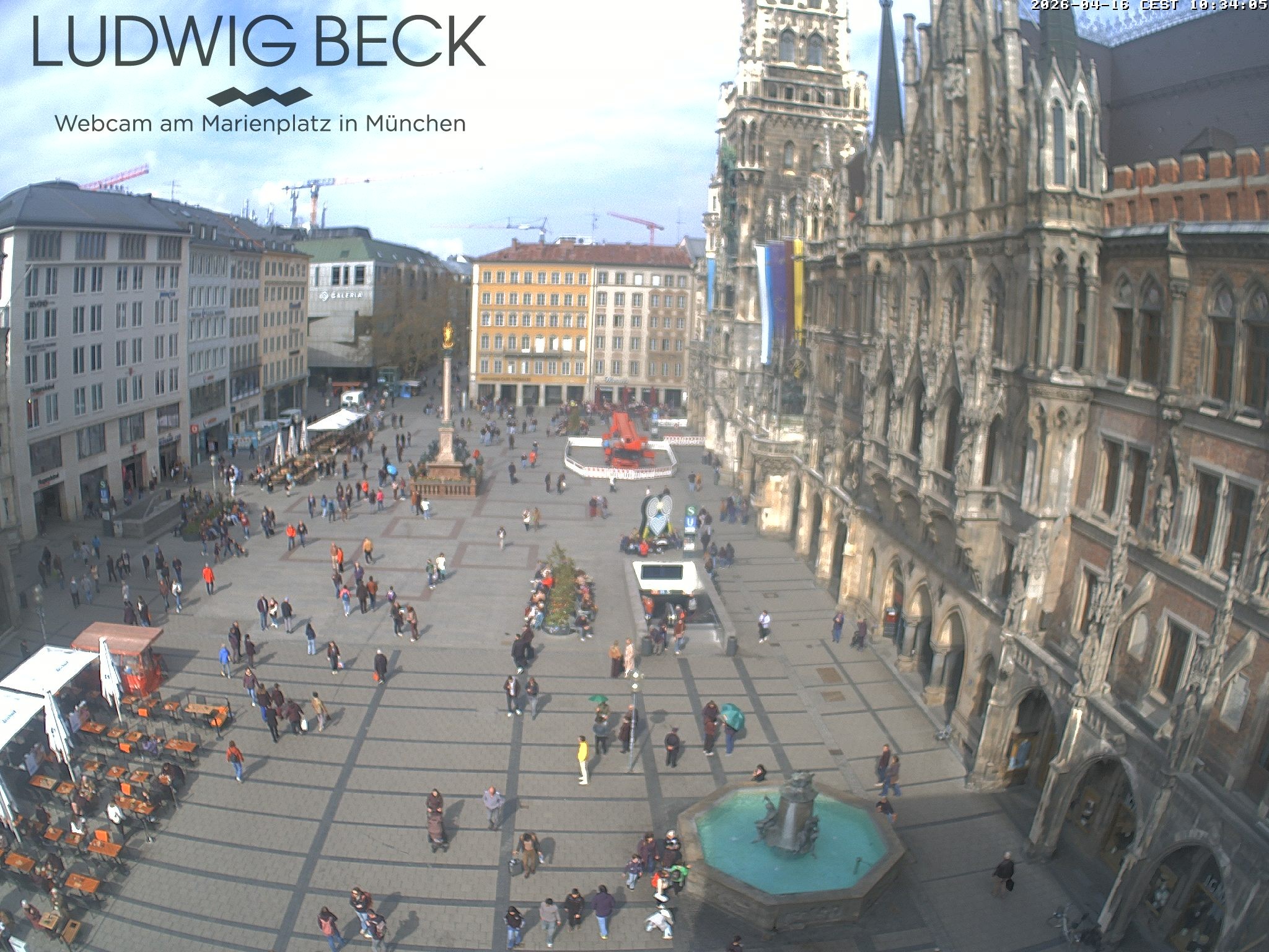 Archived image Webcam at the Marienplatz, Munich