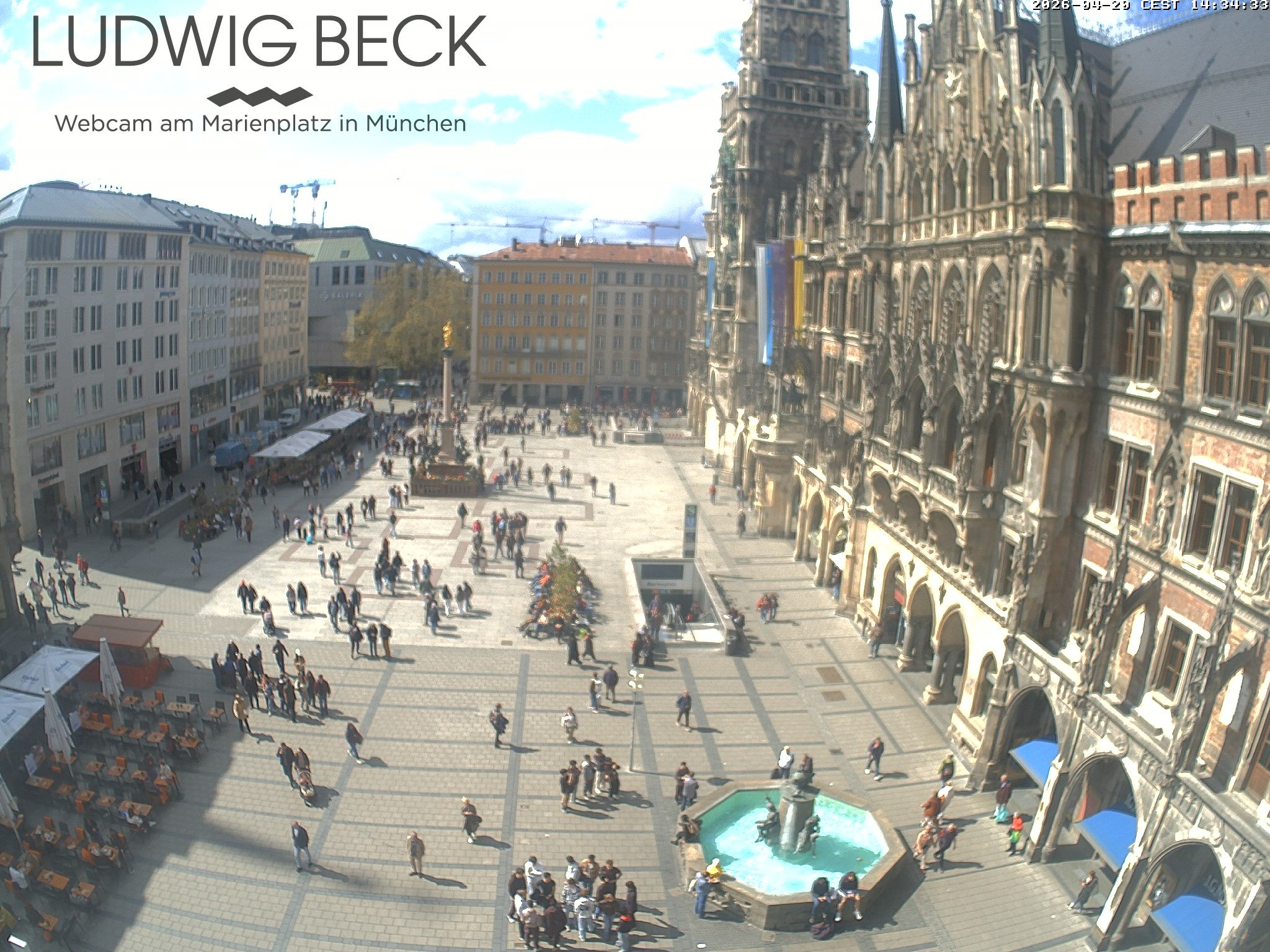 Archiv Foto Webcam am Marienplatz München