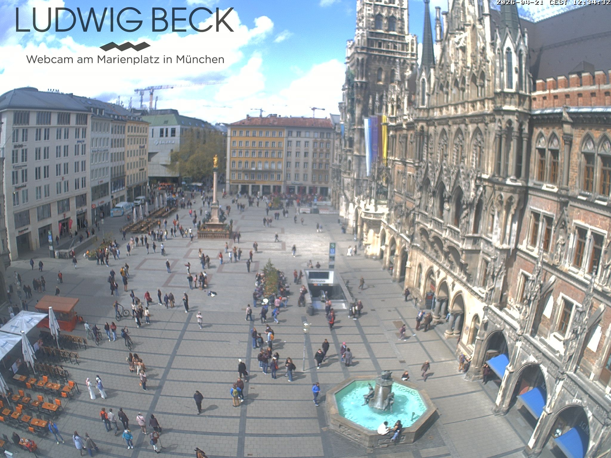 Archiv Foto Webcam am Marienplatz München