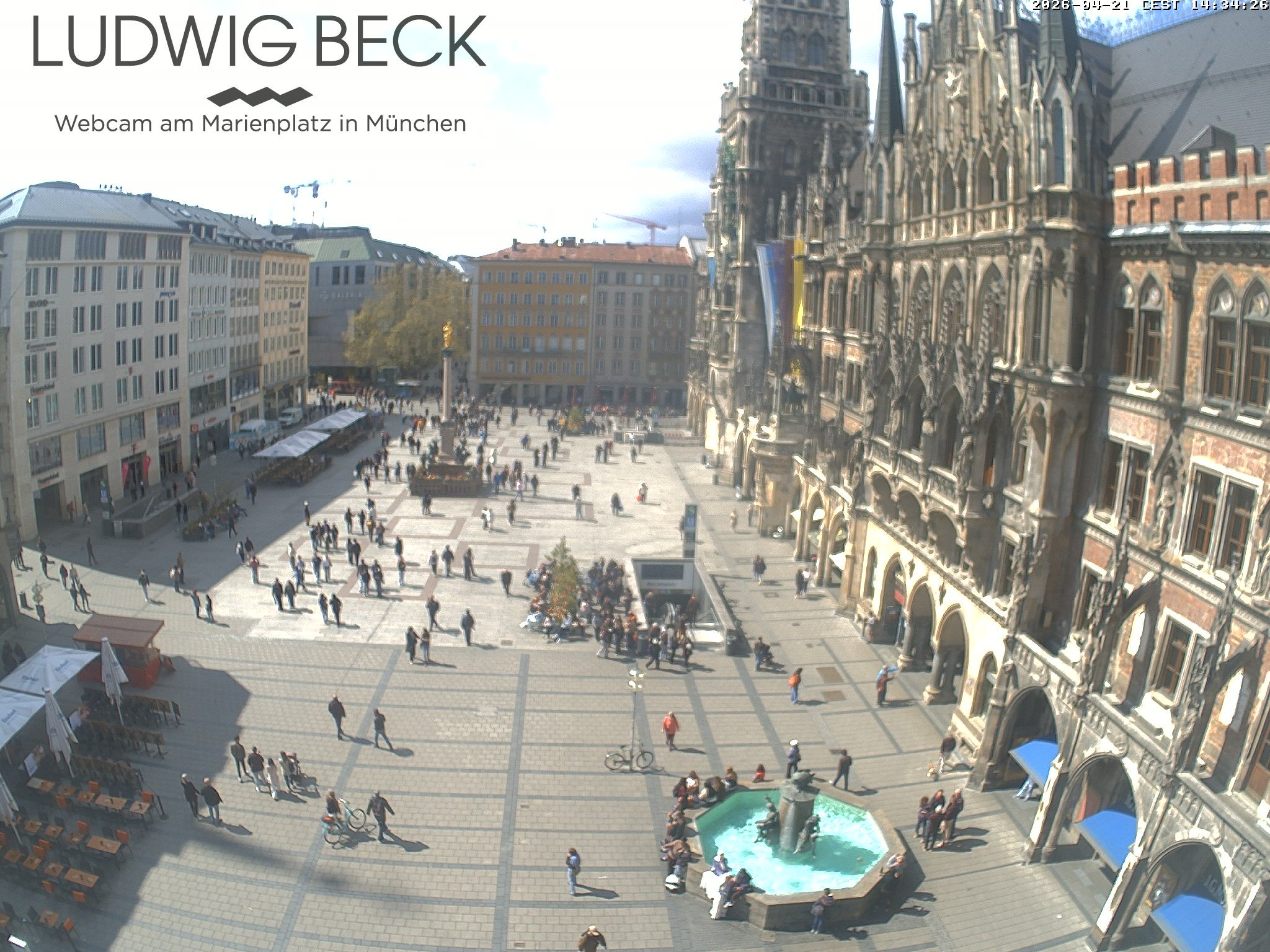 Archived image Webcam at the Marienplatz, Munich